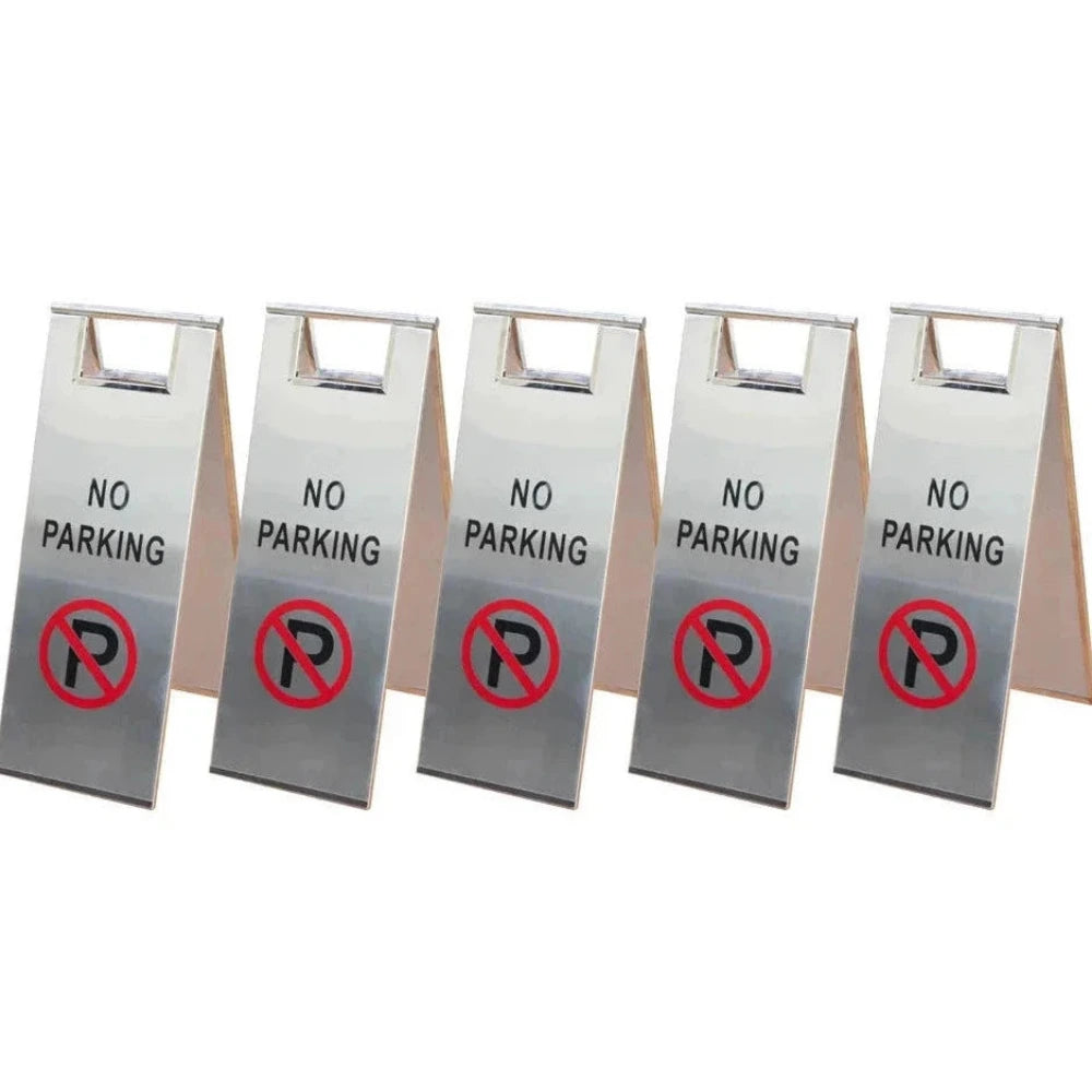 Only 2 Stackable Sign Stainless Steel No Parking Sign - Stackable A-Frame | Order Now