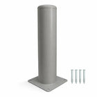 Metal bollard with mounting plate and screws