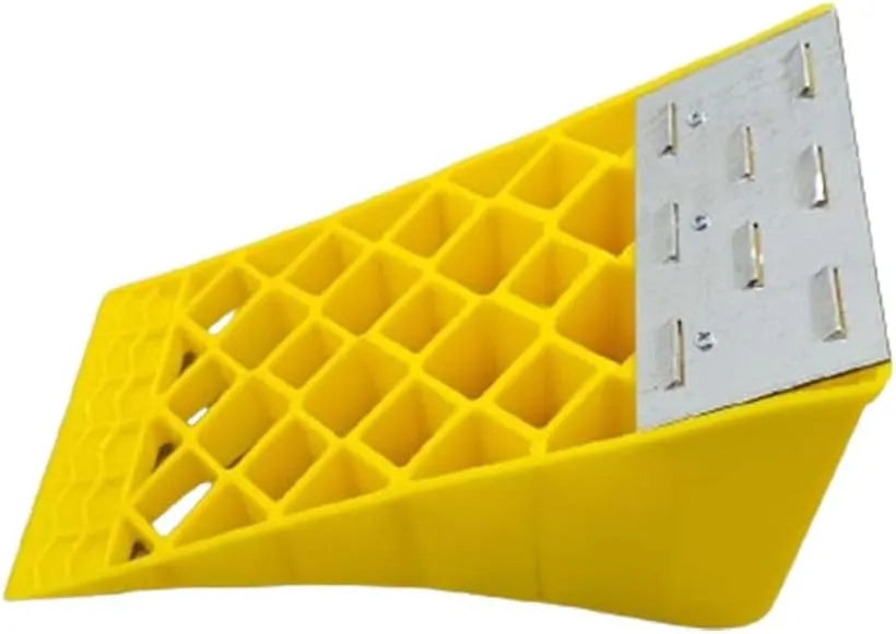 Set of 2 Heavy Duty Wheel Chock with Handle - Yellow