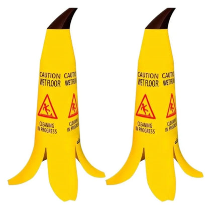 2 Pcs 24 Inch Banana Caution Wet Floor Sign – Yellow