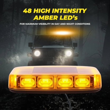 High intensity amber LED light bar