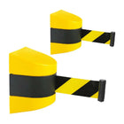 5 Meter Queue Barrier Belt - Yellow Retractable Belt Wall Mount