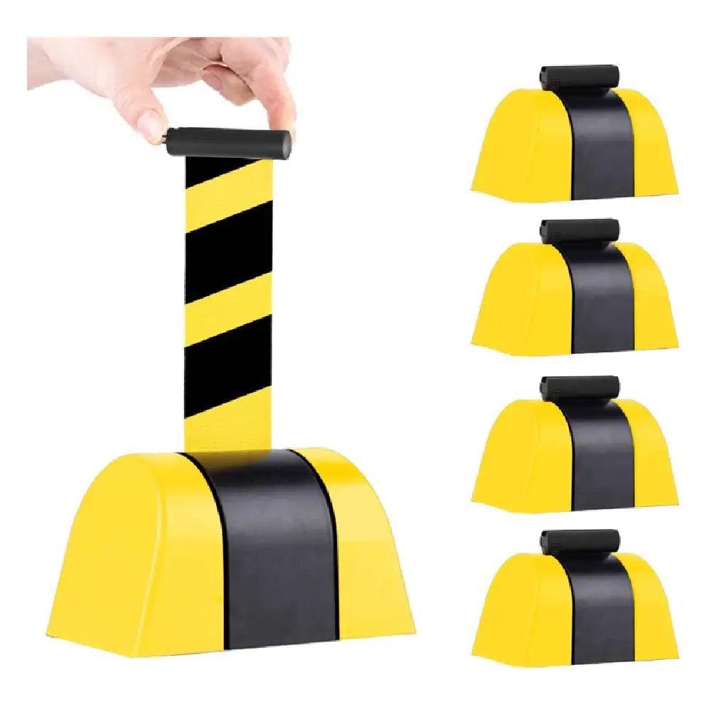 5 Meter Queue Barrier Belt - Yellow Retractable Belt Wall Mount