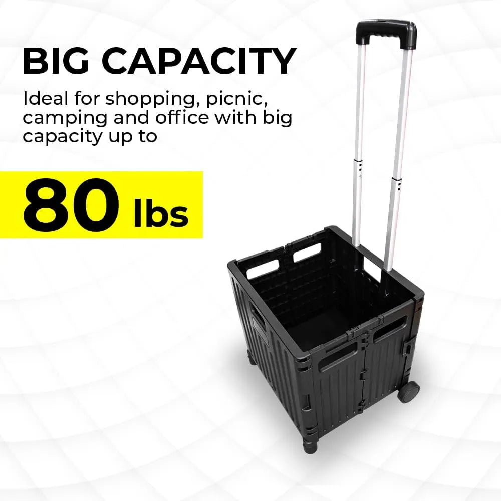 80lbs High Capacity Portable Black Cart