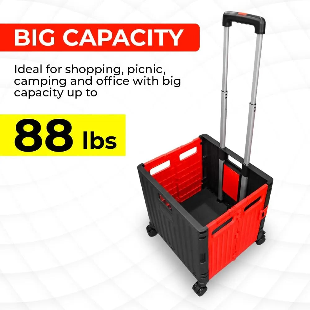 Foldable plastic grocery cart
