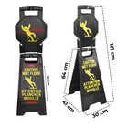 Durable Black Floor Warning Sign