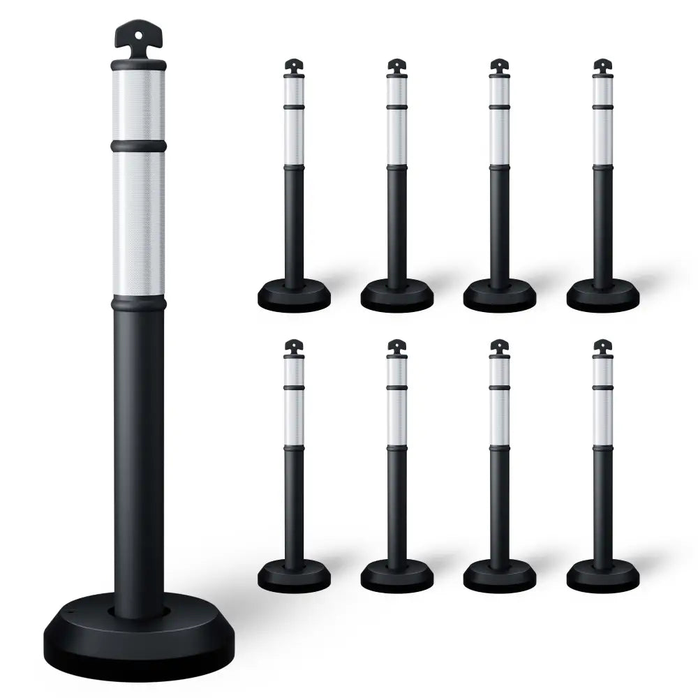 Set of 9 delineator posts 