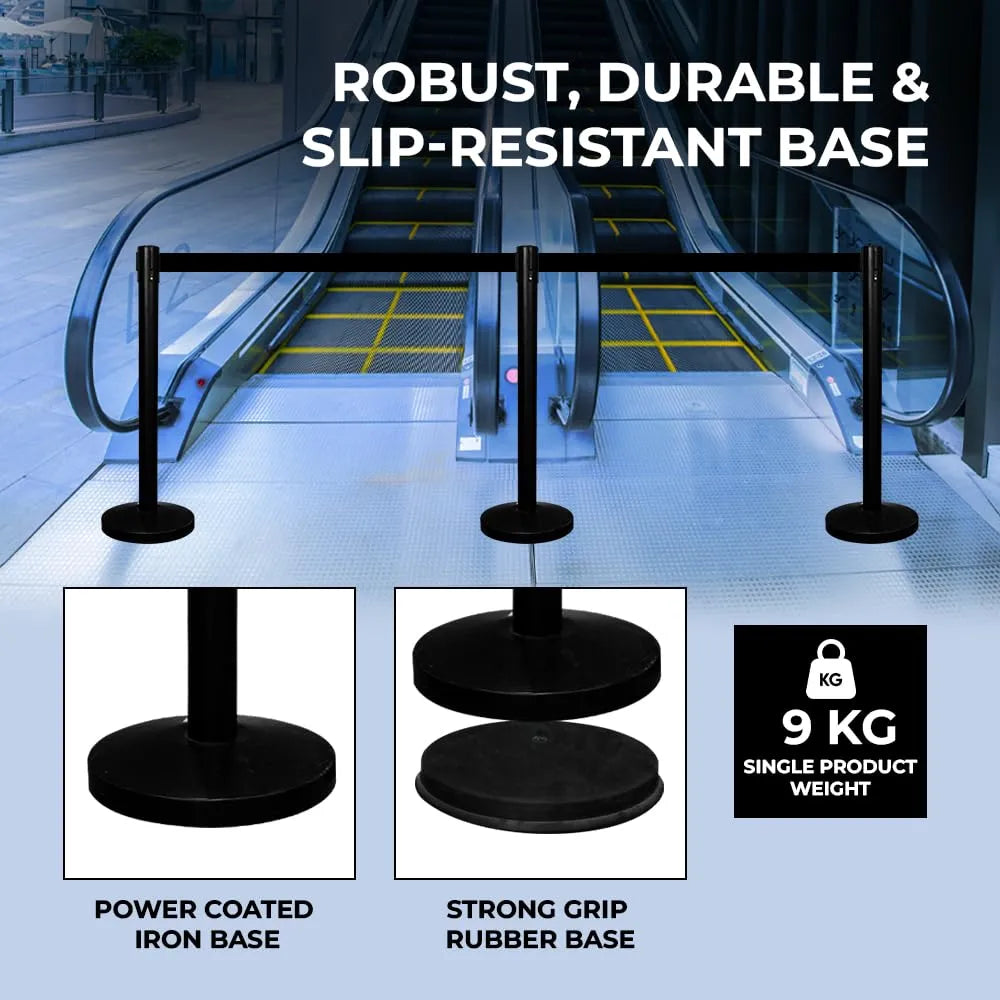 Access Control Black Stanchion Barrier