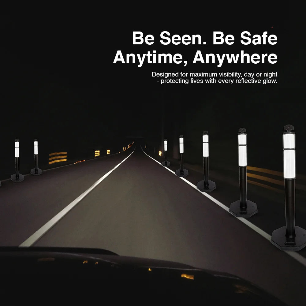 Black Traffic Delineator Post