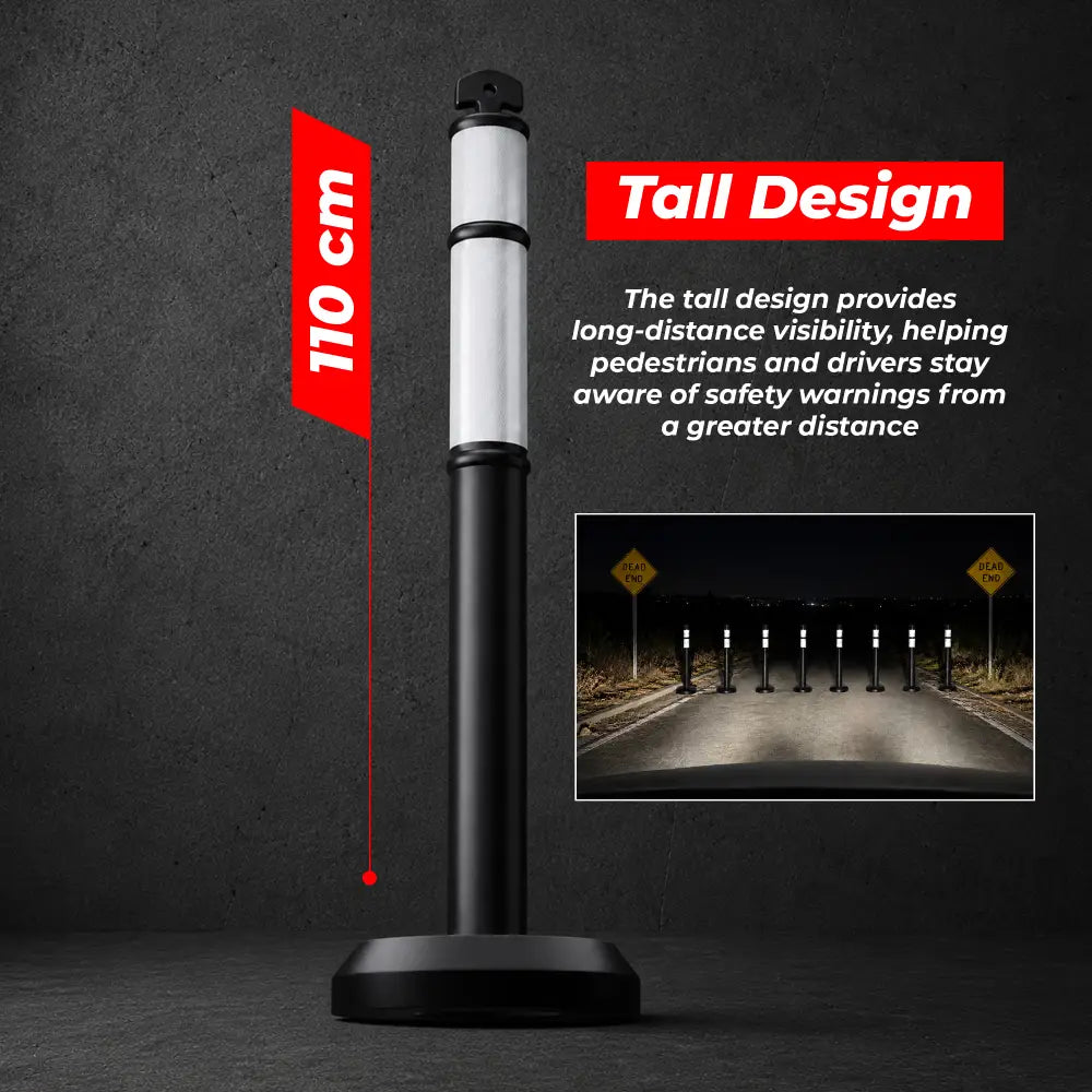 Black road safety post