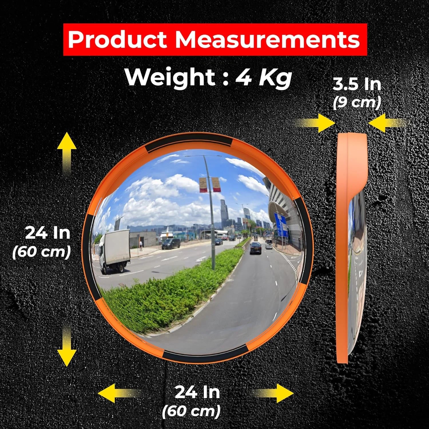 premium convex mirror for blind spot safety and awareness