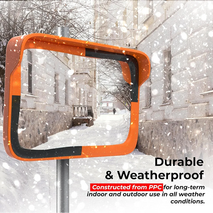 rectangular convex mirror for blind spot safety and visibility
