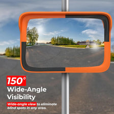 rectangular convex mirror for blind spot safety and awareness