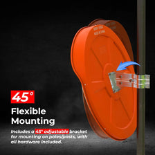 orange convex safety mirror for blind spot monitoring
