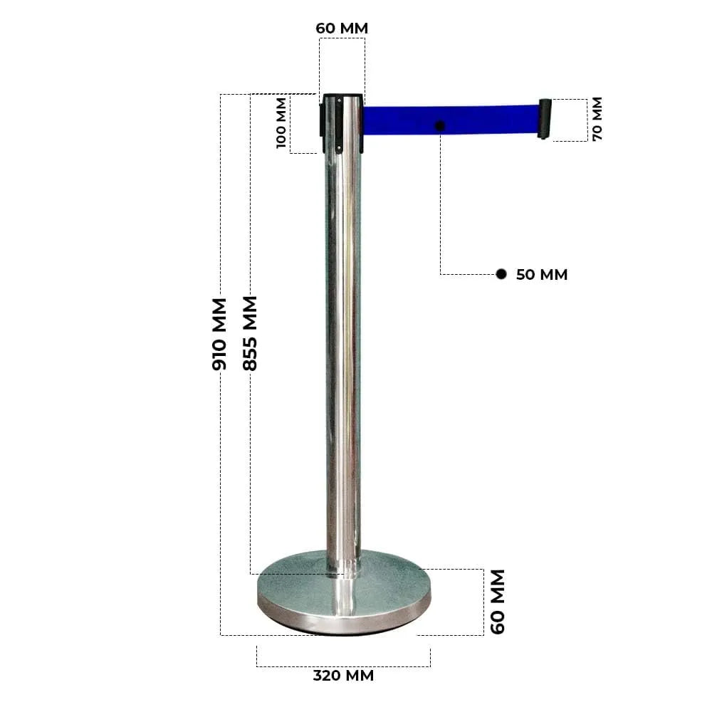 Pedestrian Control Belt Barrier Post