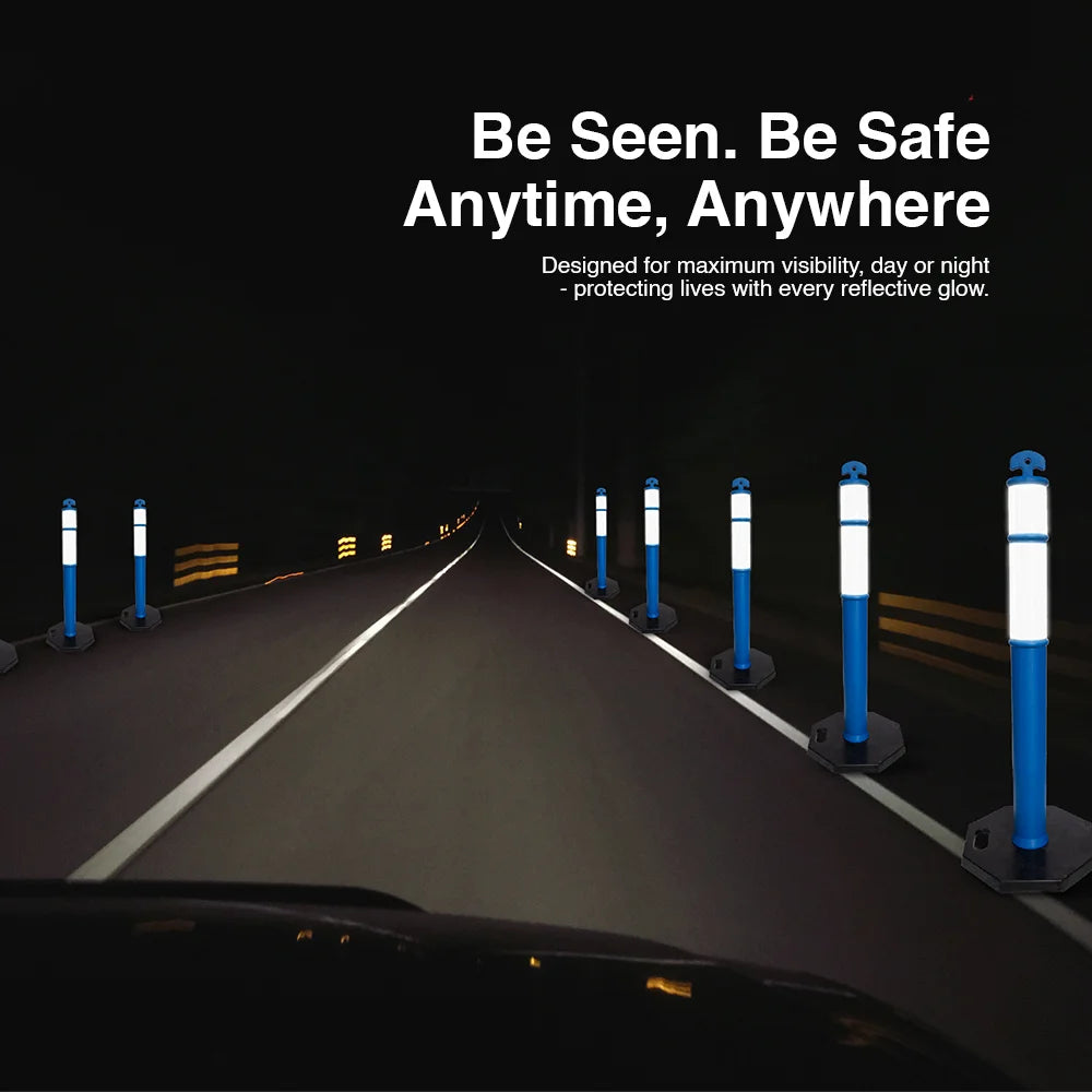 High visibility reflective road post