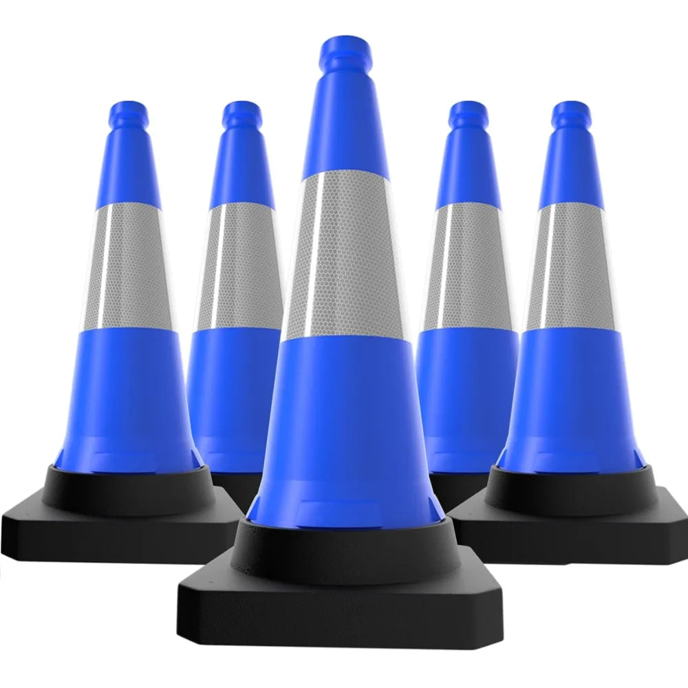 Blue road safety traffic cone 5p