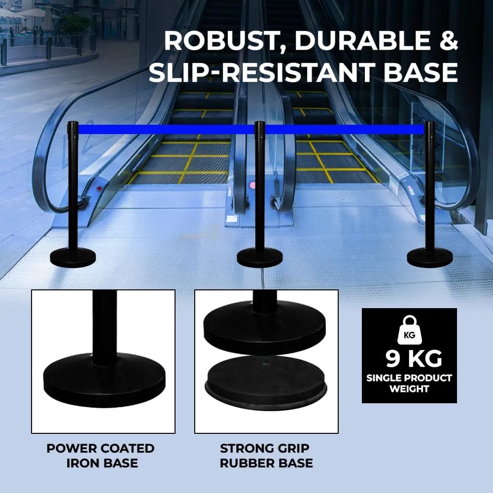 Access Control Blue Stanchion Post Barrier