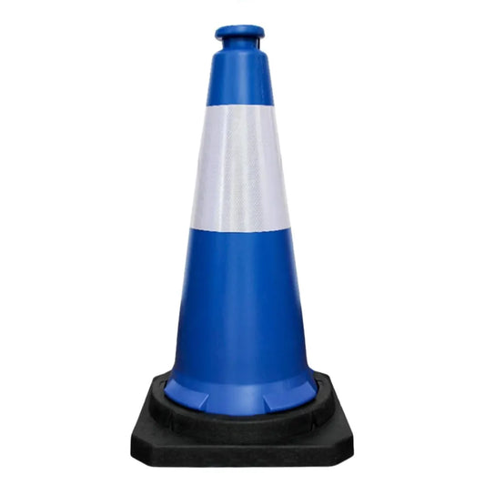Blue traffic safety warning cone