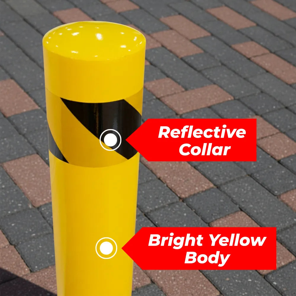Bolt Down Reflective Safety Bollards 46in