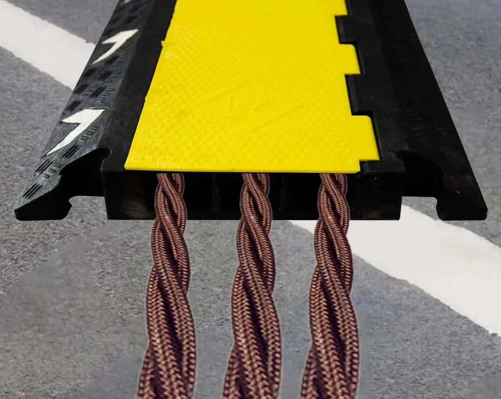 Protector Cable De Pvc 3 Channel PVC Reflective Cable Protector Ramp with Flip Lid | Shop Now
