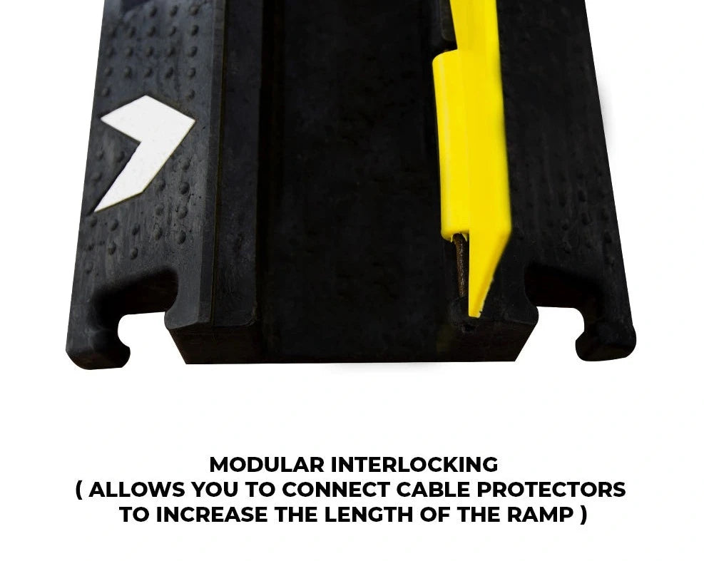 Wire Protector Links 1 Channel PVC Cable Protector with Flip Open Lid | Black & Yellow