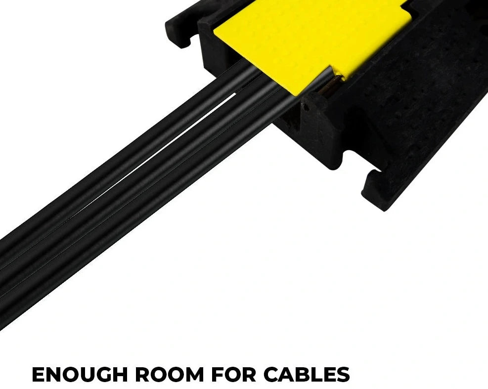 1 Channel PVC Cable Protector with Flip Open Lid | Black & Yellow