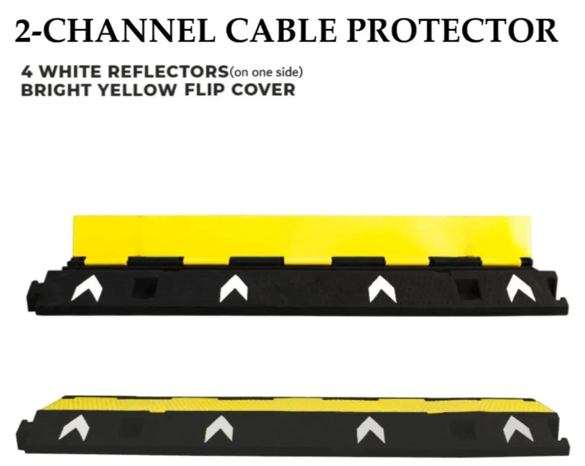 Cable Protector With 4 White Reflectors and Bright Yellow Flip Cover