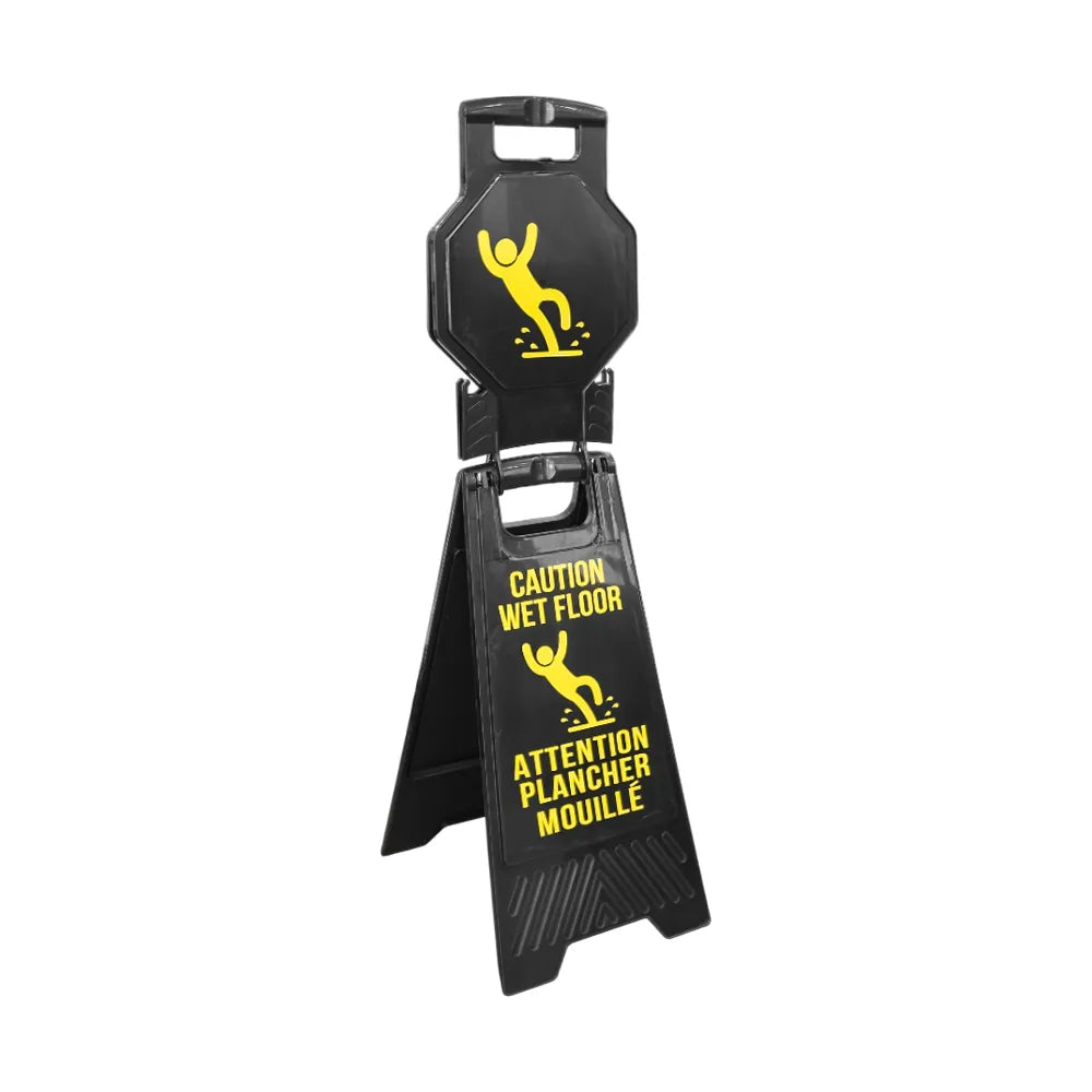 Double Side Caution Floor Signs Black