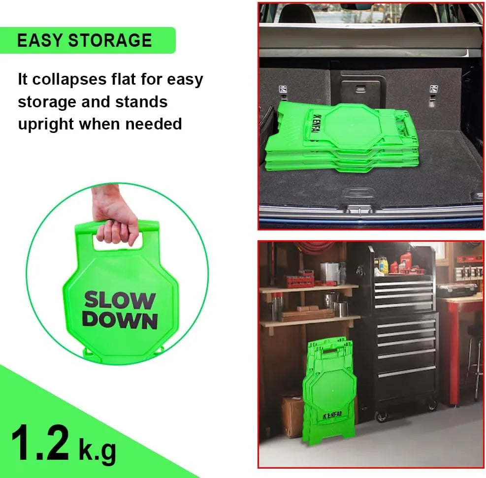 Foldable Caution Slow Down Sign
