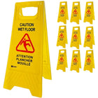 Caution Wet Floor Sign - Yellow | Plastic Slippery Floor Warning Sign English and French