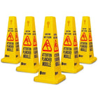 yellow caution wet floor safety cone