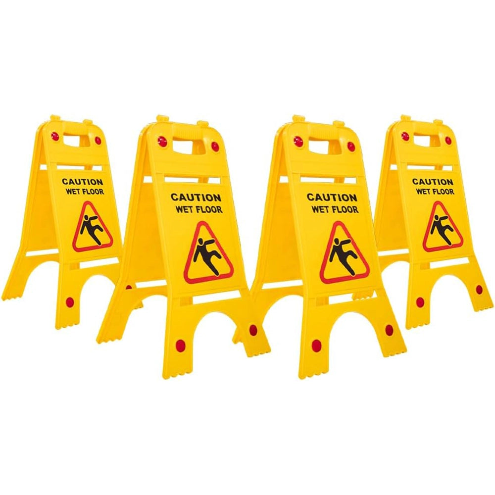 4 set of caution warning sign