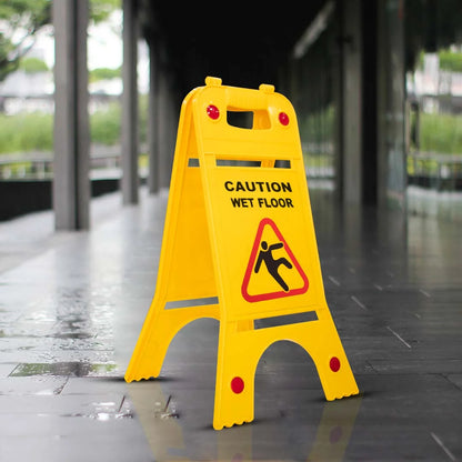 Caution Wet Floor Sign - Yellow parking