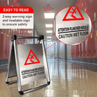 Caution Wet Sign Stainless Steel