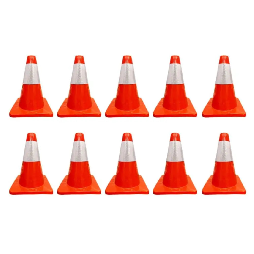 Cône de signalisation en PVC de 12 po | Cône de sécurité orange souple | Cône routier durable de 30 cm