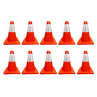 Cône de signalisation en PVC de 12 po | Cône de sécurité orange souple | Cône routier durable de 30 cm