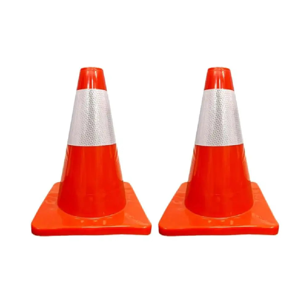Cône de signalisation en PVC de 12 po | Cône de sécurité orange souple | Cône routier durable de 30 cm