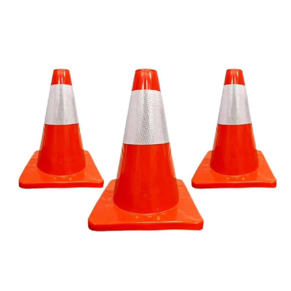 Cône de signalisation en PVC de 12 po | Cône de sécurité orange souple | Cône routier durable de 30 cm