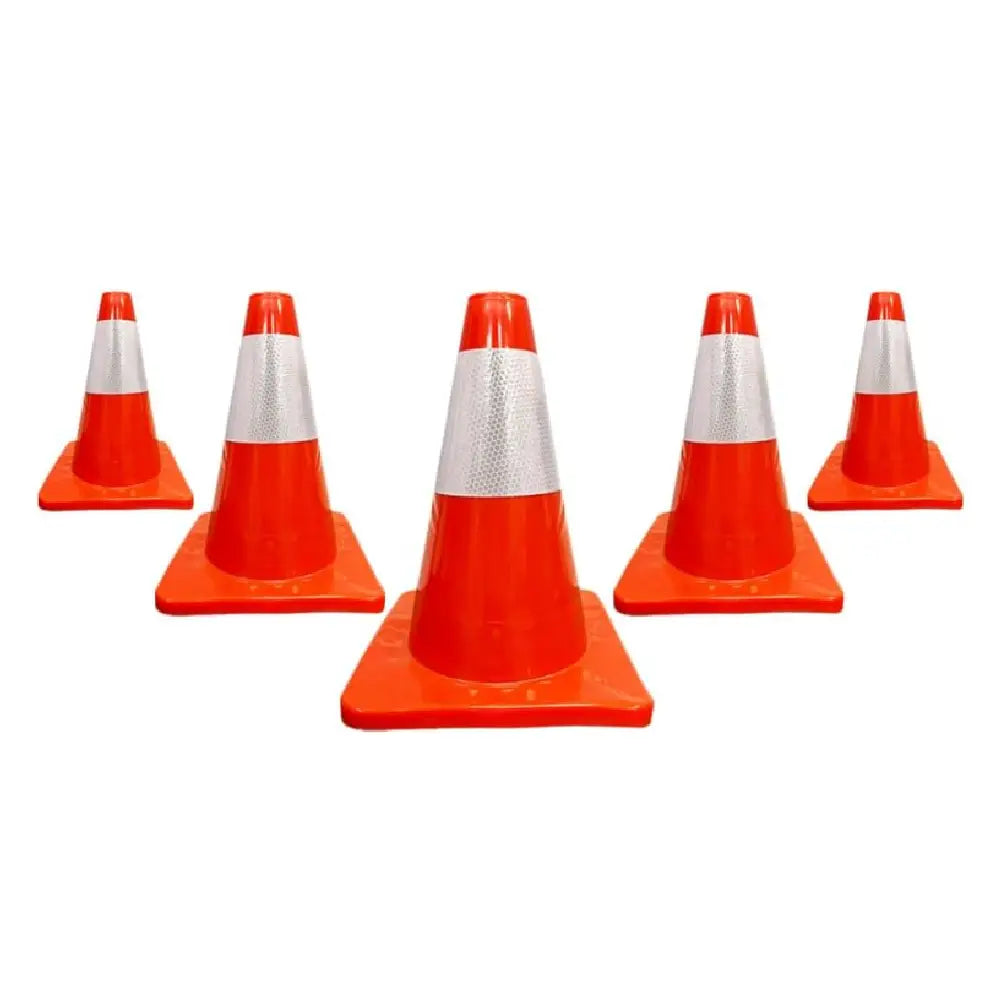 Cône de signalisation en PVC de 12 po | Cône de sécurité orange souple | Cône routier durable de 30 cm