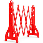 Barrière mobile extensible de 8.2 pi │ Barricade pliable en plastique – Rouge