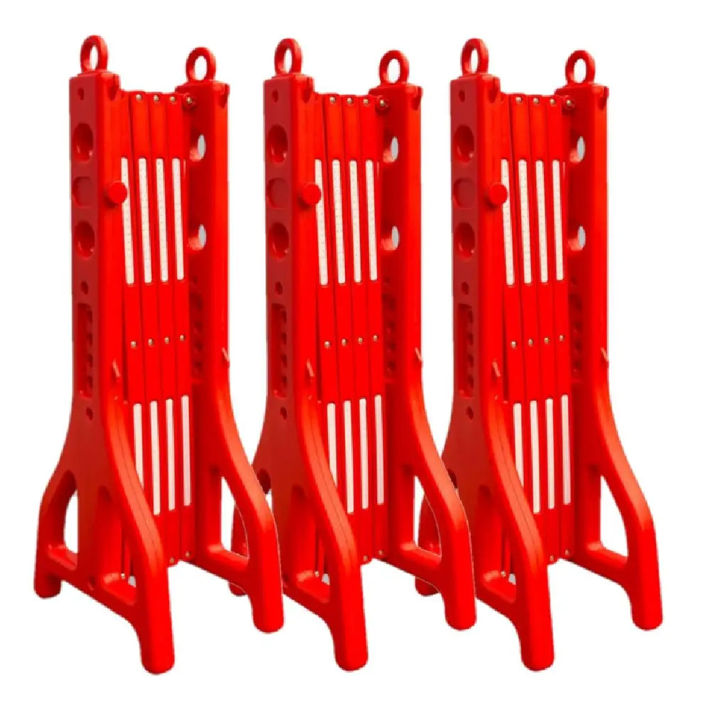 Barrière mobile extensible de 8.2 pi │ Barricade pliable en plastique – Rouge