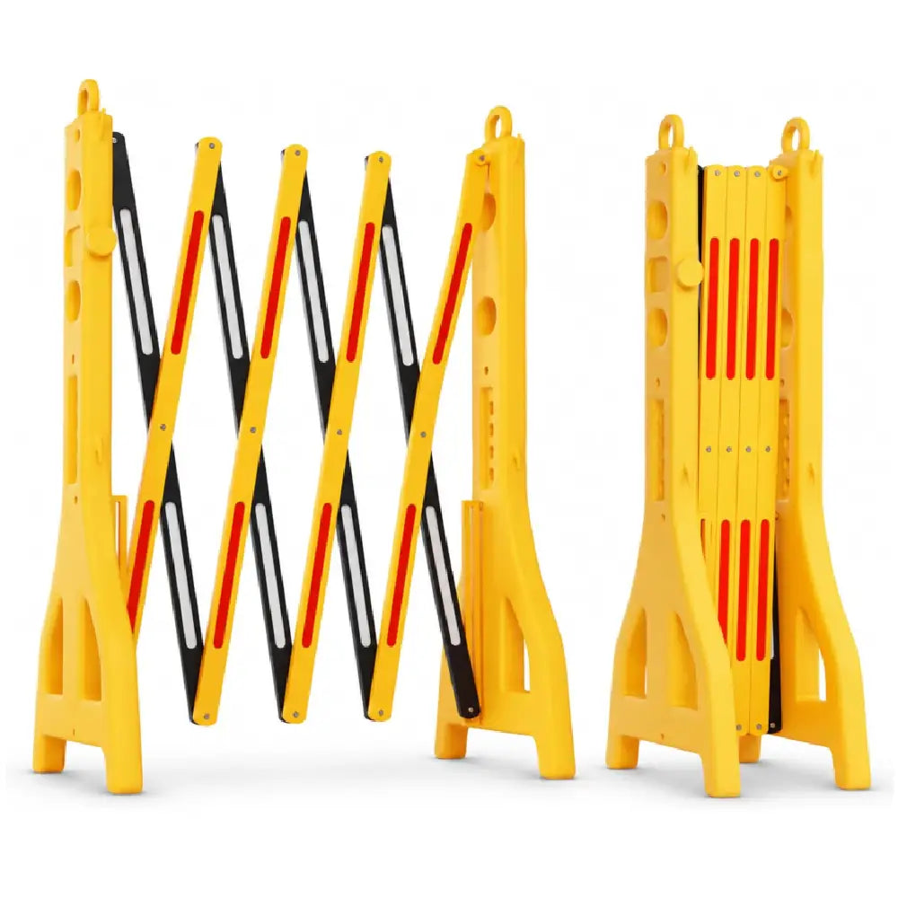 Barrière de sécurité extensible de 8.2 pi │ Barricade durable en plastique – Jaune et noir