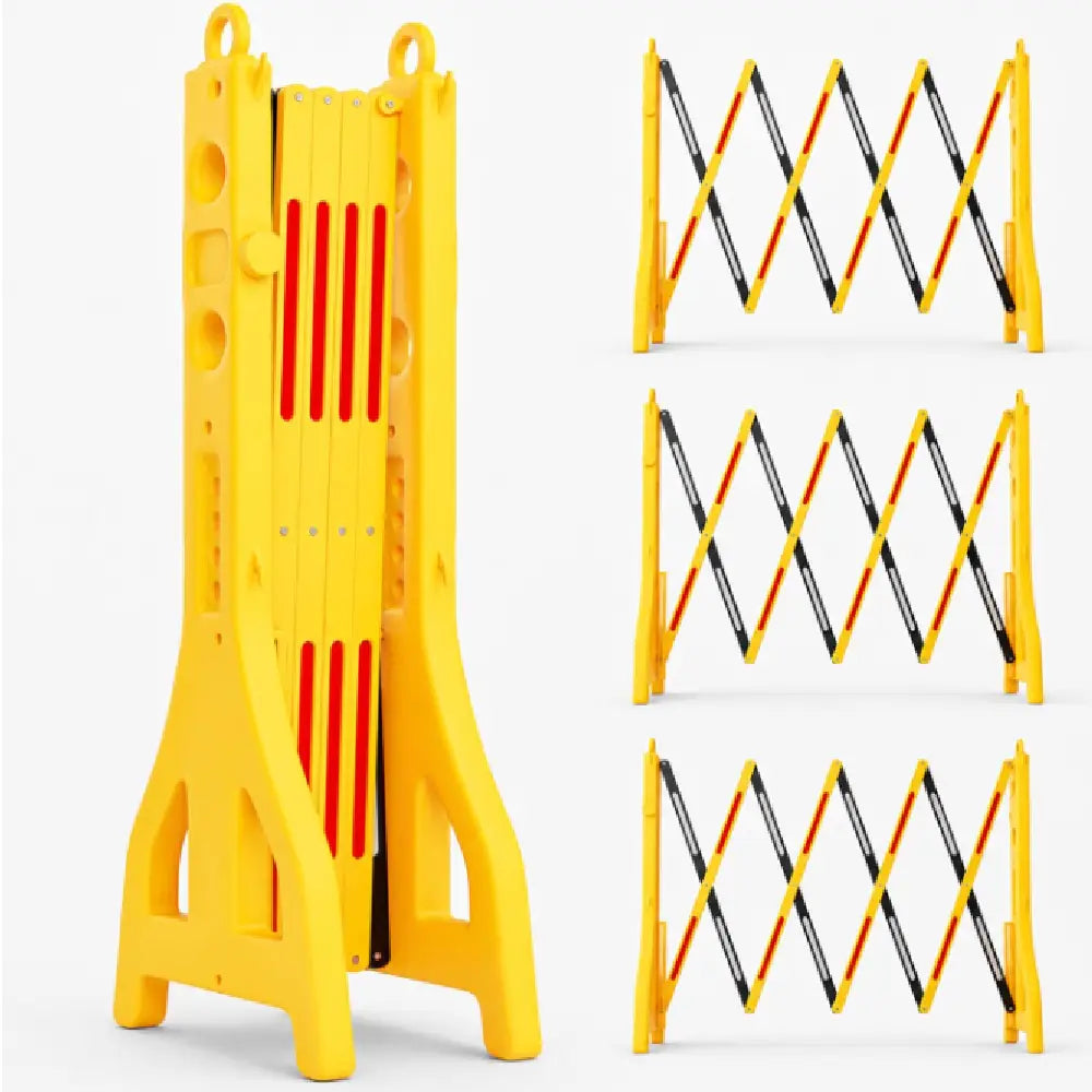 Barrière de sécurité extensible de 8.2 pi │ Barricade durable en plastique – Jaune et noir