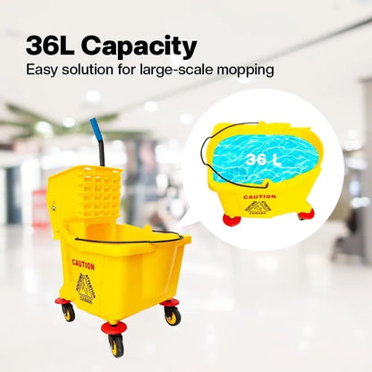 36L Commercial Janitorial Cart with 4 Wheels
