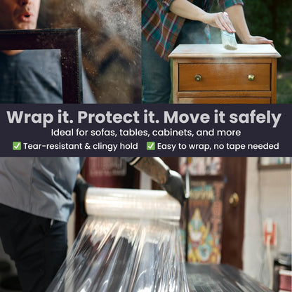 clear packaging stretch wrap roll for securing boxes and pallets