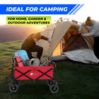 red collapsible outdoor utility cart for camping and travel