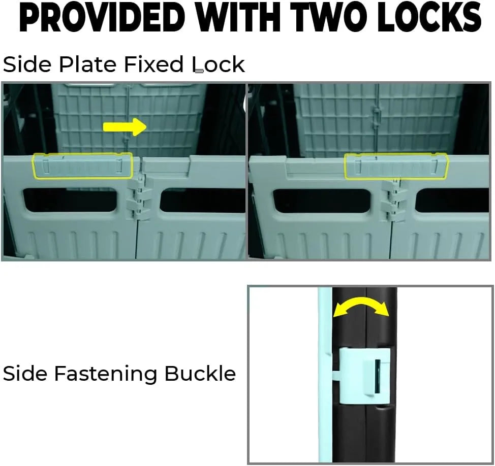 Foldable Plastic Cart With Side Lock