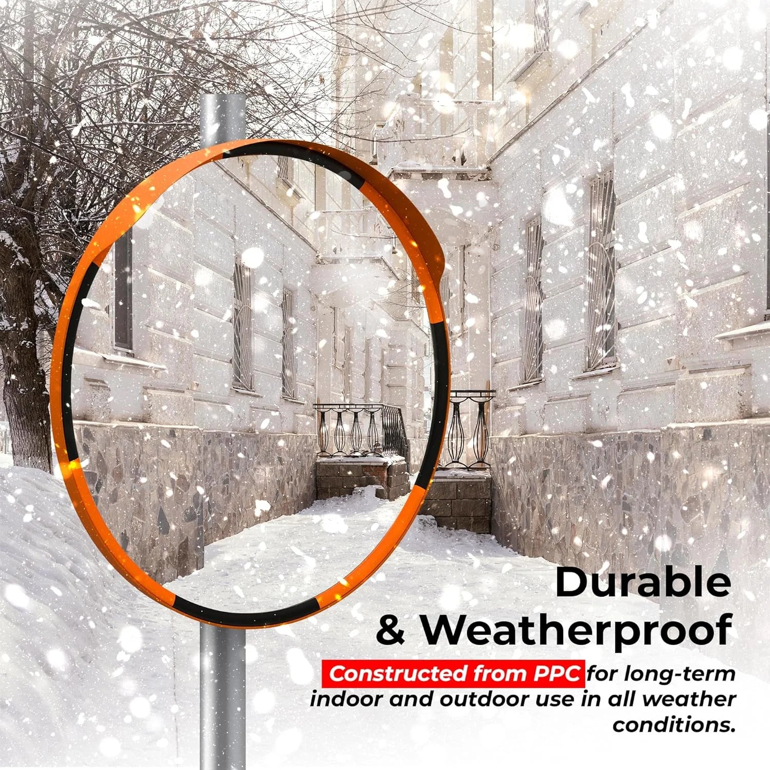 heavy duty convex safety mirror for commercial monitoring use