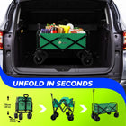 green compact folding transport cart for easy storage